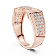 Round Cut Lab Grown Diamond Men's Rectangular Center Pave Statement Band - View 8