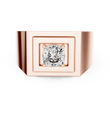 Cushion Cut Lab Grown Diamond Men's Square Signet Ring - View 2