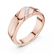 Round Cut Moissanite Diamond Men's Diagonal 4 Stone Channel Gold Band - View 5