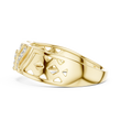 Round Cut Lab Grown Diamond Men's T Shield Pave Openwork Gold Ring - View 10