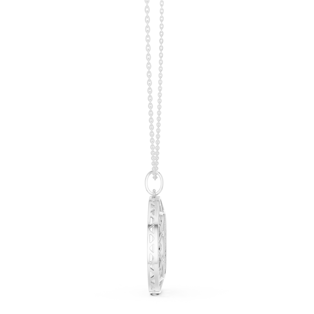 Circular Medallion Pendant with Cluster Round Lab Grown Diamond - View 6