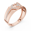 Round Cut Lab Grown Diamond Men's Geometric Angular Cutout Statement Band - View 5