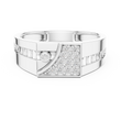 Round Cut Lab Grown Diamond Men's Bezel Accent Trapezoid Pave Statement Band - View 3