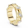 Multi Shape Cut Lab Grown Diamond Men's Flush Bezel Cigar Band - View 7
