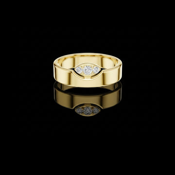 Round Cut Moissanite Diamond Men's Unique Geometric Anniversary Ring