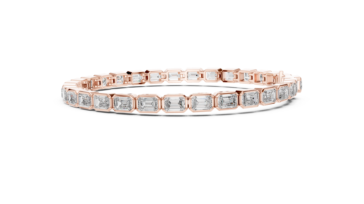 Emerald Cut Lab Diamond Octagonal Link Tennis Bracelet - View 5