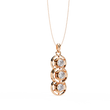 Three Stone Drop Pendant with Round Moissanite Diamond - View 6