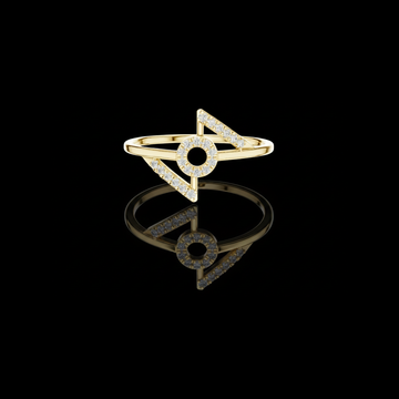 Open Circle Pave Lab Diamond Delicate Ring