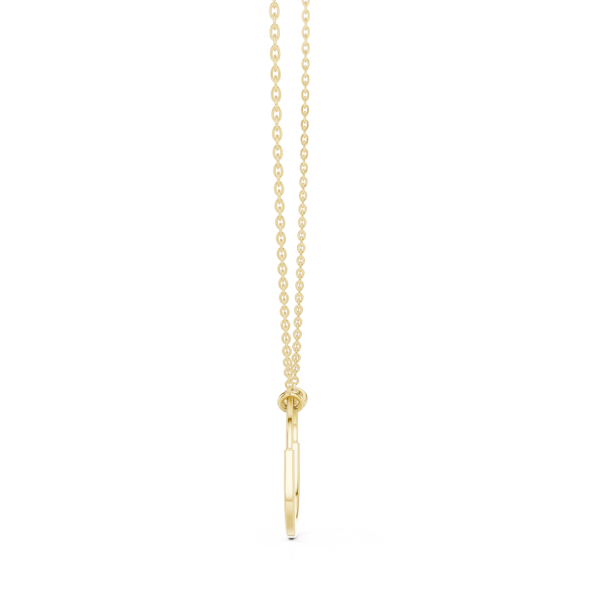 U Shape Hardware Pattern Statement Pendant with Round Moissanite Diamond - View 4