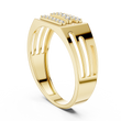 Round Cut Lab Grown Diamond Men's Architectural Side Cutout Statement Band - View 7