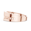 Round Cut Moissanite Diamond Men's Bezel Accent Trapezoid Pave Statement Band - View 11