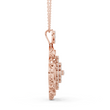 Round Diamond Floral Geometric Moissanite Diamond Necklace - View 5