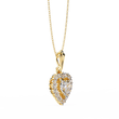 Heart Shape Lab Grown Diamond Halo Pendant Necklace - View 10