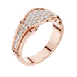 Round Cut Moissanite Diamond Men's Curved Lattice Grid Pave Statement Band - View 5
