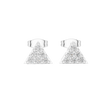 Geometric Triangle Round Cut Lab Diamond Stud Earrings with Pave Set - View 3