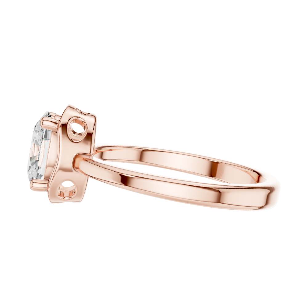 Modern Bezel Set Oval Lab Diamond Solitaire Engagement Ring - View 8