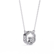 Flower Shape Halo Pendant with Round Moissanite Diamond - View 7