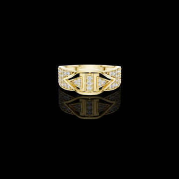 Round Cut Lab Grown Diamond Men's Geometric Arrowhead Statement Band