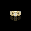 Round Cut Moissanite Diamond Men's Geometric Arrowhead Statement Band