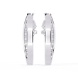 Sparkling Lab Grown Diamond Studs Baguette and Round Diamond Curved Hoop Earrings - View 9