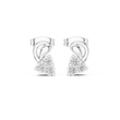 Exclusive Round Cut Moissanite Diamond Cluster Stud Earrings with Sculpted Curved Design - View 3