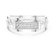 Round Cut Lab Grown Diamond Men's Rectangular Pave Center Geometric Ring - View 3