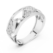 Round Cut Moissanite Diamond Men's Triangular Pave Pattern Statement Ring - View 6