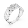 Round Cut Moissanite Diamond Men's T Shield Pave Openwork Gold Ring - View 6