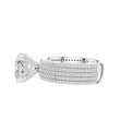 Four Row Cushion Lab Diamond Engagement Ring Pave Wedding Band - View 9