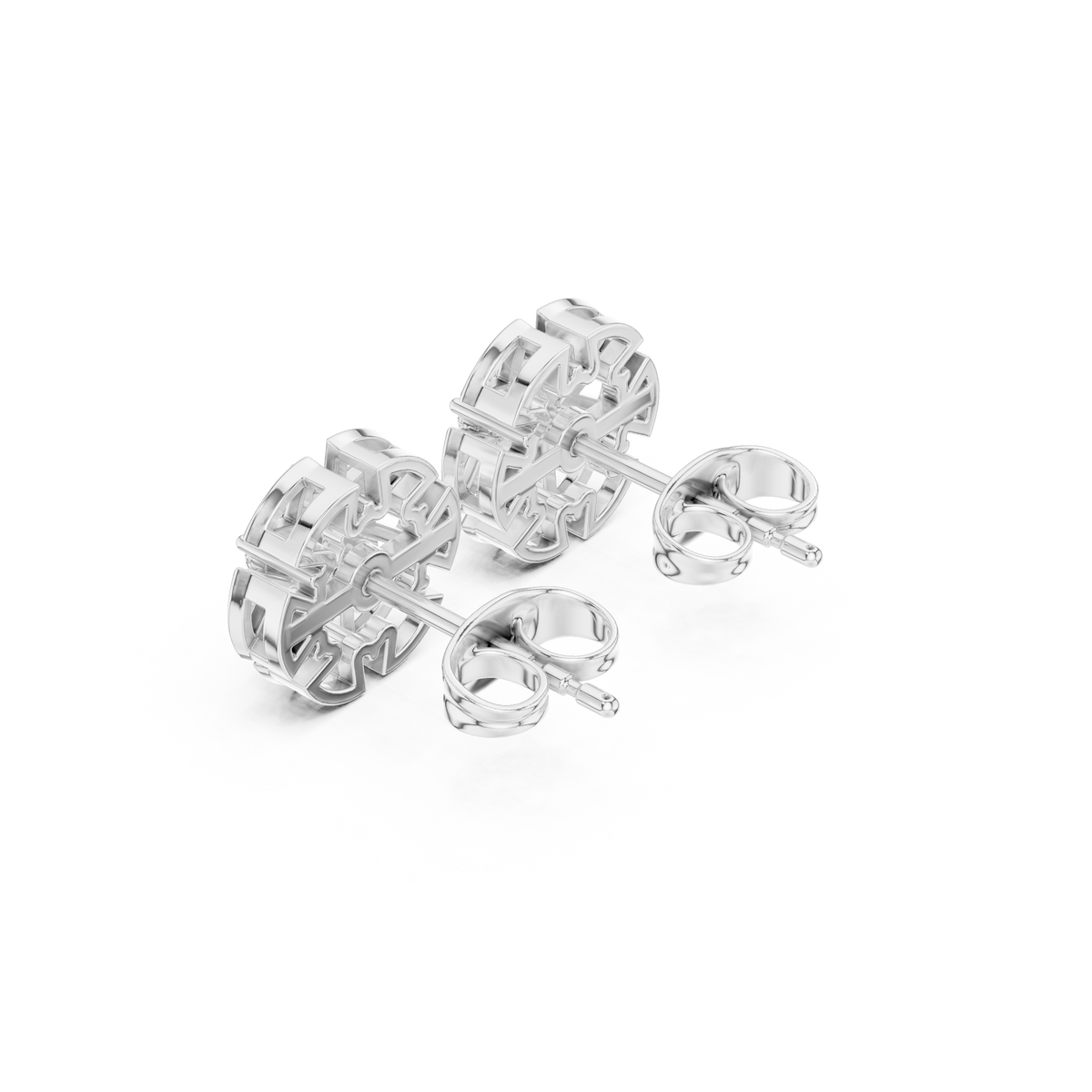 Perfect Moissanite Diamond Floral Stud Earrings With Sparkling Round Cut Stones For Special Occasions - View 7