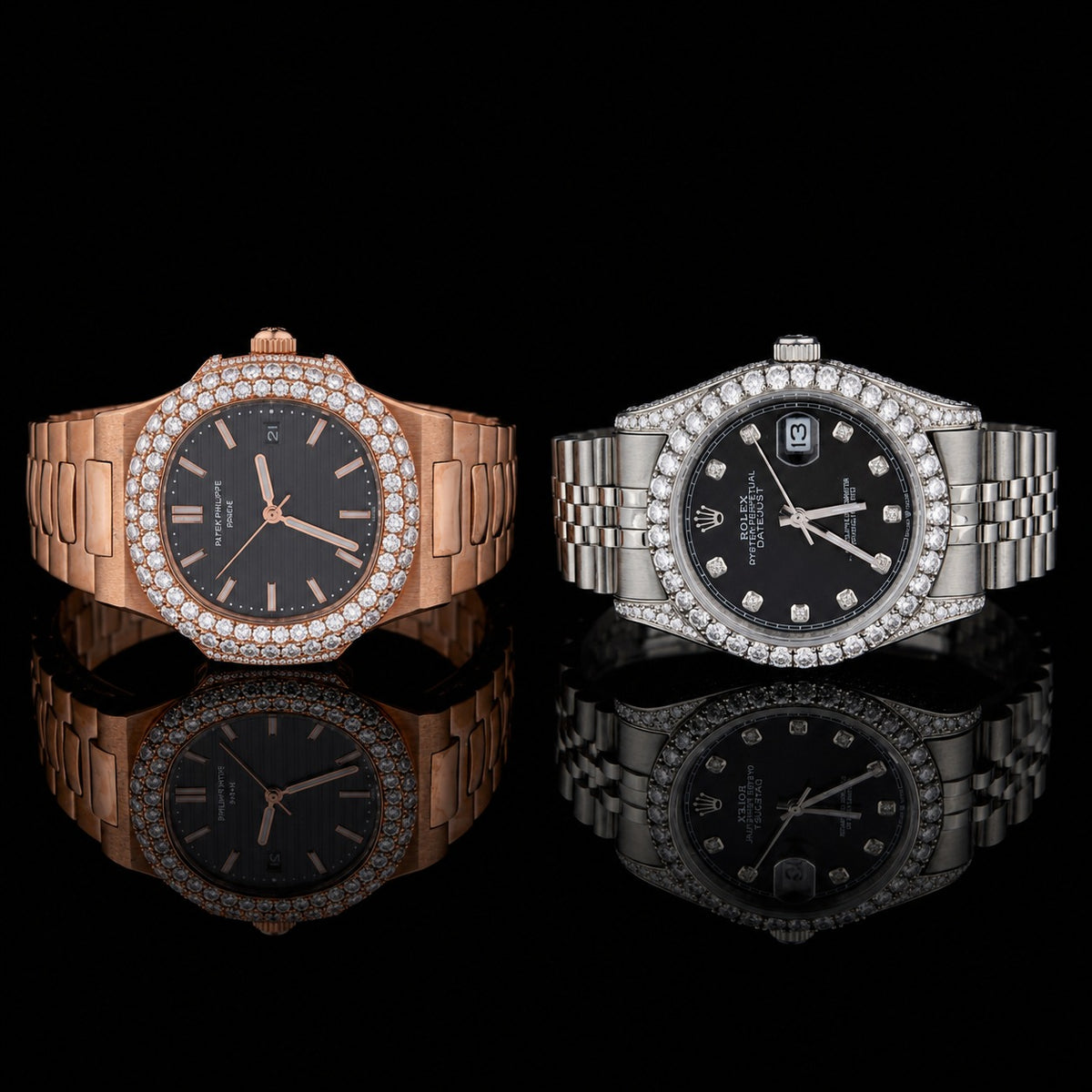 Moissanite Diamond Legacy Collection Rose Gold And Platinum Luxury Timepieces Crafted for Ultimate Prestige
