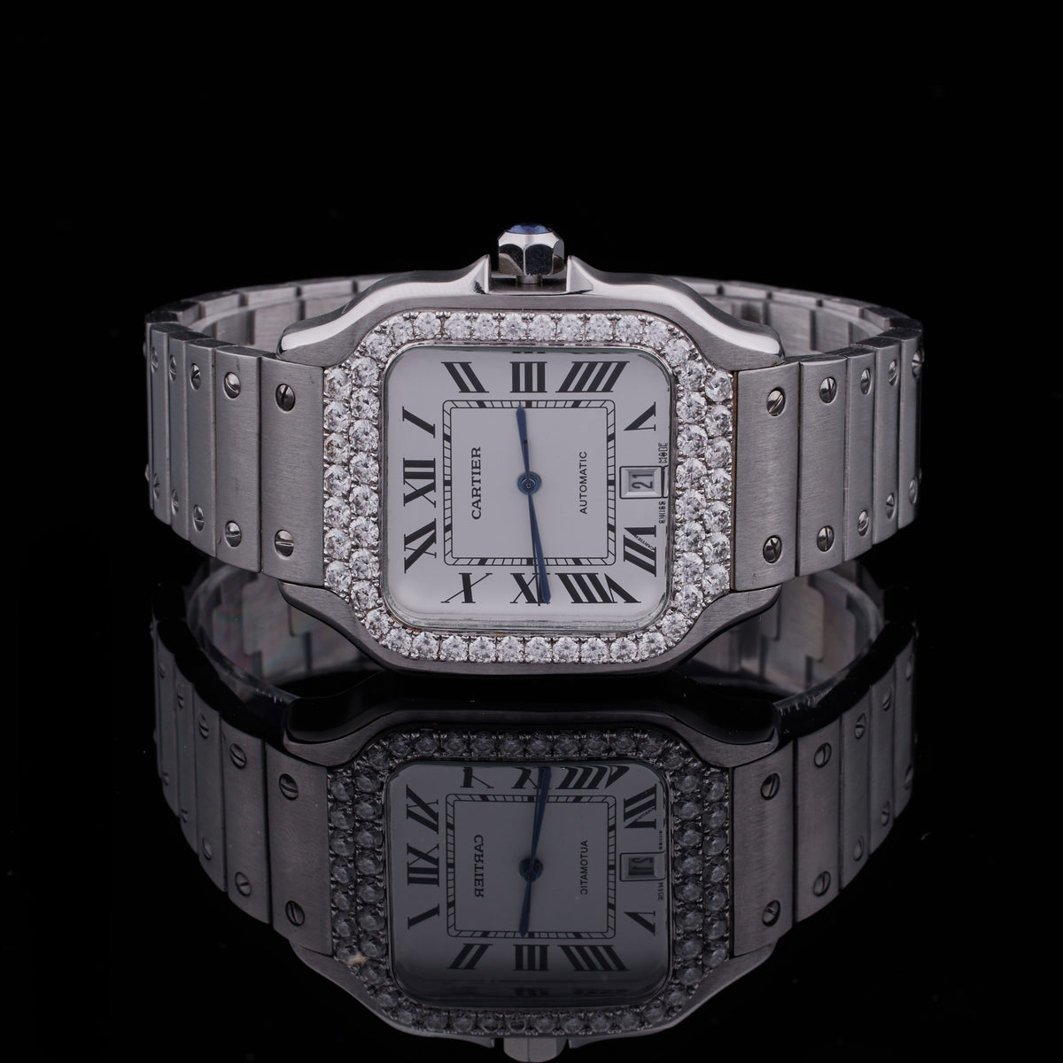 Moissanite Diamond Prestige Collection White Ice Luxury Watch Duo - View 2