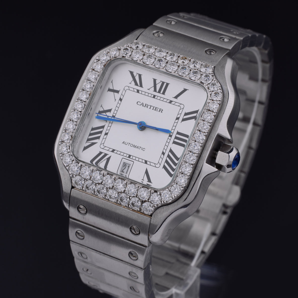 Moissanite Diamond Prestige Collection White Ice Luxury Watch Duo - View 3