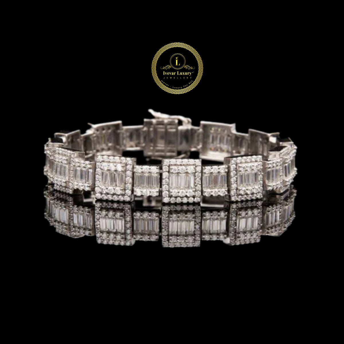 Moissanite Infinity Link Bracelet - VVS Moissanite Diamond Jewelry by Ivevar