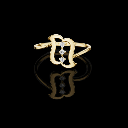 Round Trio of Brilliant Lab Diamond Minimalist Ring