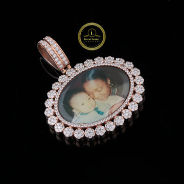 Mother Son Picture Pendant with Lab Grown Diamond with Two Tone by Ivevar