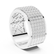 Round Cut Lab Grown Diamond Men's Multi Row Grid Pave Iced Out Statement Ring - View 12