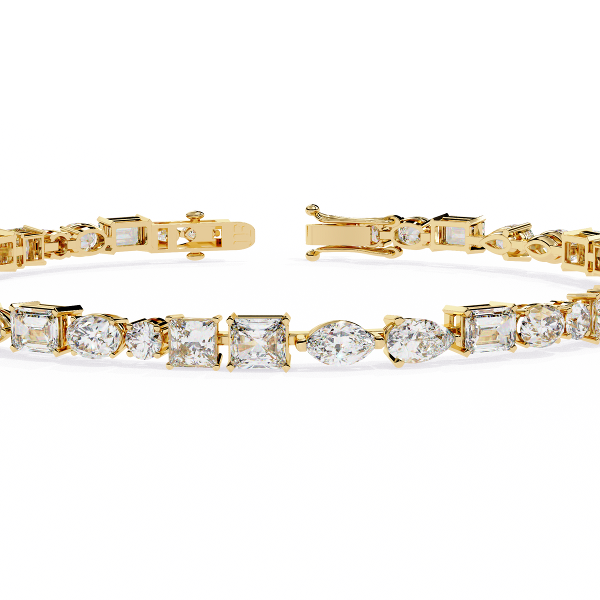 Multi Shape Mixed Cut Lab Diamond Tennis Bracelet For Women - View 2