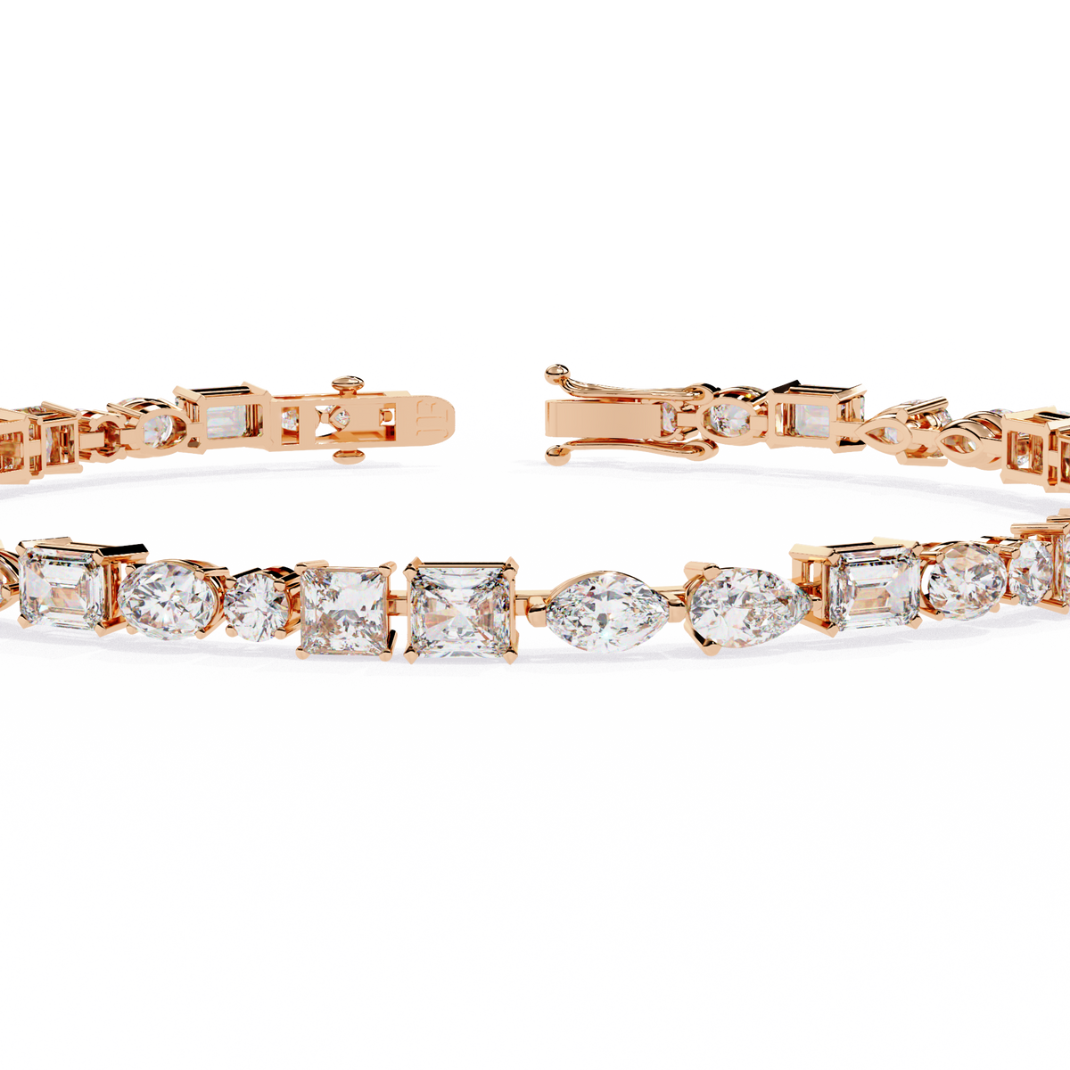 Multi Shape Mixed Cut Lab Diamond Tennis Bracelet For Women - View 3