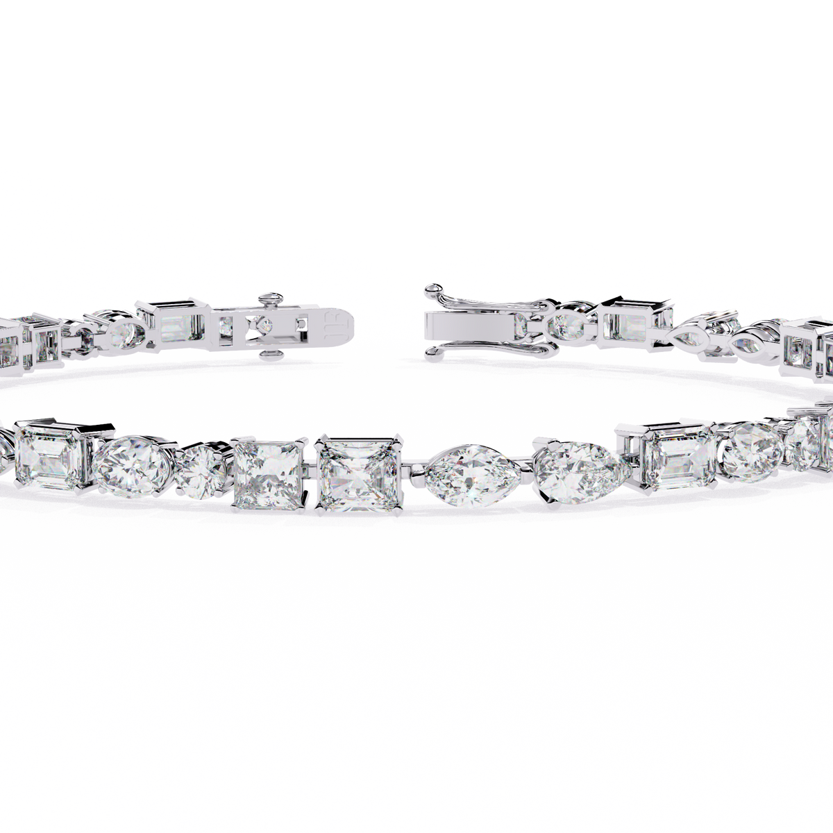 Multi Shape Mixed Cut Lab Diamond Tennis Bracelet For Women - View 4