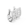 Openwork Window Lattice Multi Row Moissanite Diamond Wide Huggie Hoop Earrings - View 6