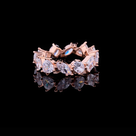 Mixed Shape Moissanite Diamond Eternity Wedding Band