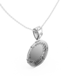 Greek Key Pattern Statement Charm Featuring Round Moissanite Diamond - View 9