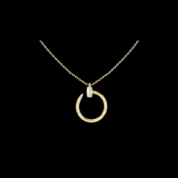 Spiral Hardware Pattern Statement Pendant with Round Moissanite Diamond
