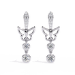 Elegant Butterfly Lab Grown Diamond Drop Earrings with Pave Accents and Bezel Set Round Diamonds - View 3