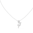 Dainty Twin Tulip Flower Round Lab Grown Diamond Accent Pendant - View 3