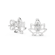 Lotus Flower Marquise Cut Moissanite Diamond Open Petal Stud Earrings - View 9