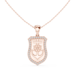 Dainty Geometric Shield Pendant with Round Moissanite Diamond - View 2
