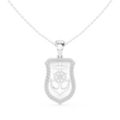 Dainty Geometric Shield Pendant with Round Moissanite Diamond - View 3