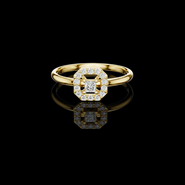 Princess Cut Octagonal Halo Lab Diamond Ring